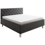 POLSTERBETT 180/200 cm,  in Anthrazit, gepolstertes Kopfteil, Lattenrost, Bettkasten,  - Anthrazit, Design, Holzwerkstoff/Textil (180/200cm) - Xora