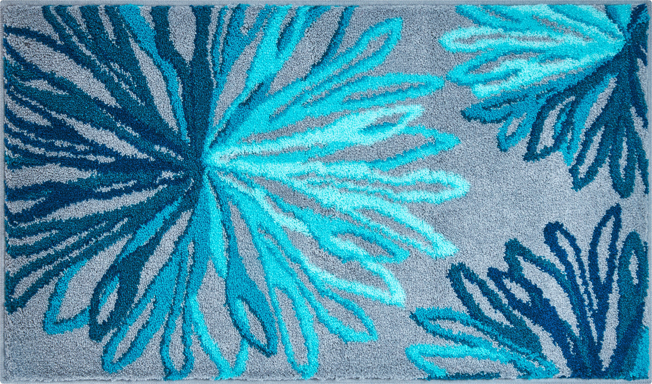 KOBEREC DO KOUPELNY, 70/120 cm - šedá/tyrkysová, Basics, textil/plast (70/120cm) - Grund
