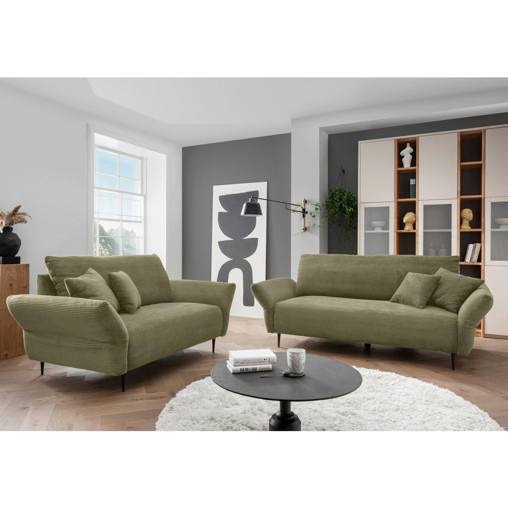 Thumbnail - Livetastic 2-Sitzer-Sofa, Olivgrün, Textil, Füllung: Schaumstoff, 163x97x102 cm, Rücken echt, Armteil links, rechts, Woh...