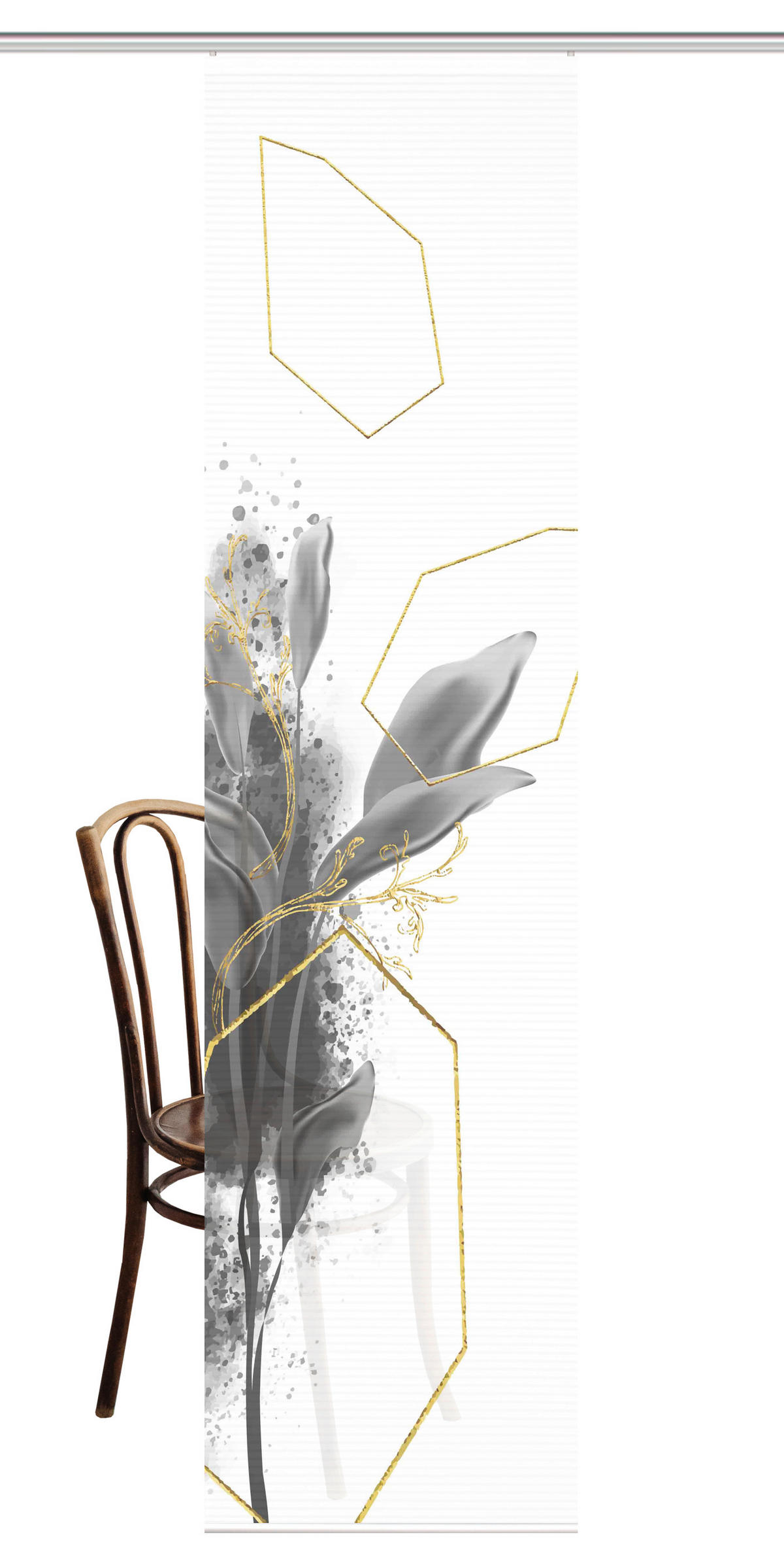 FLÄCHENVORHANG in Grau halbtransparent  - Grau, Natur, Textil (60/245cm)