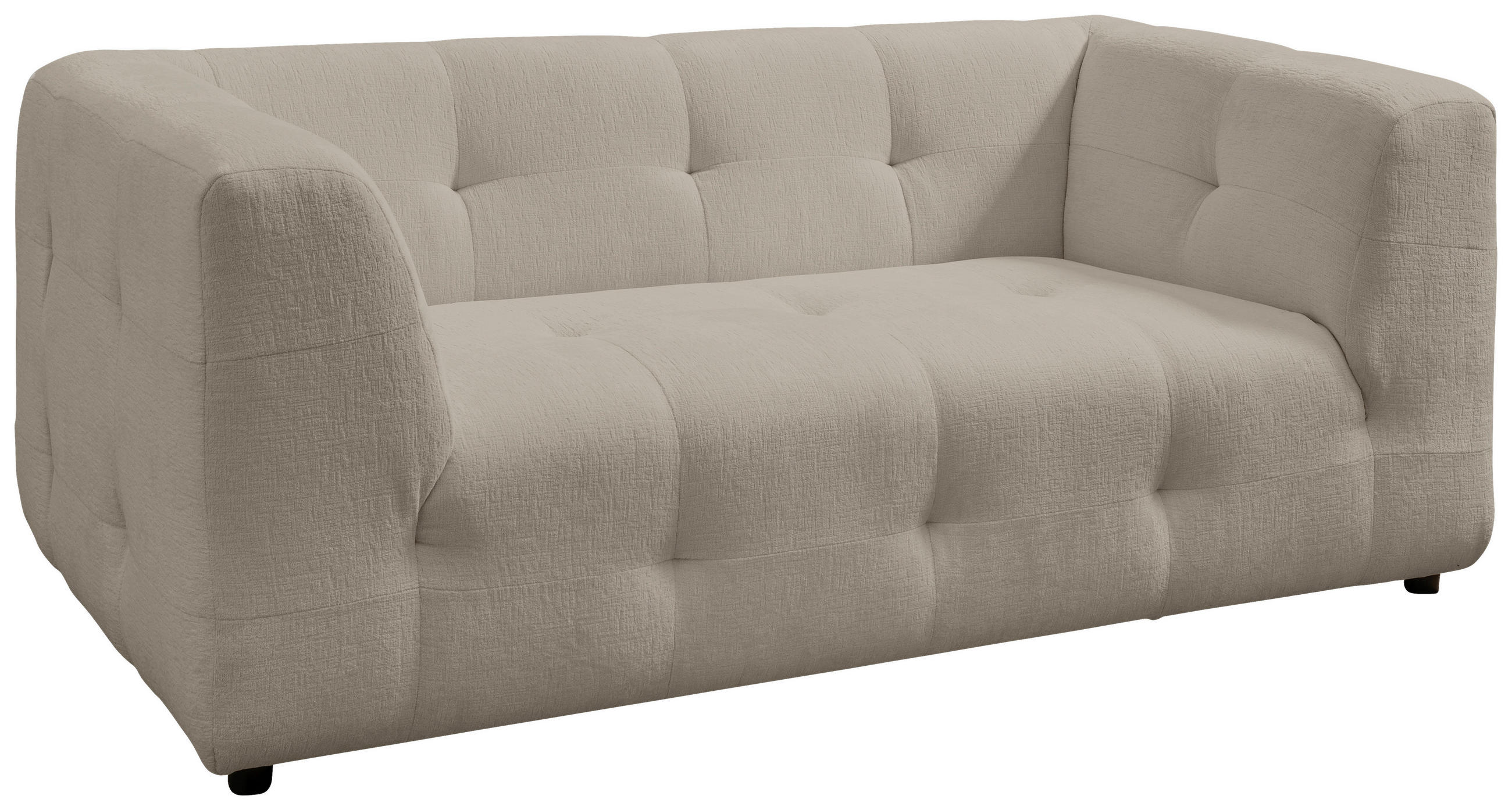 2-SITZER-SOFA in Mikrofaser Taupe  - Taupe/Schwarz, Design, Kunststoff/Textil (184/72/95cm) - Livetastic
