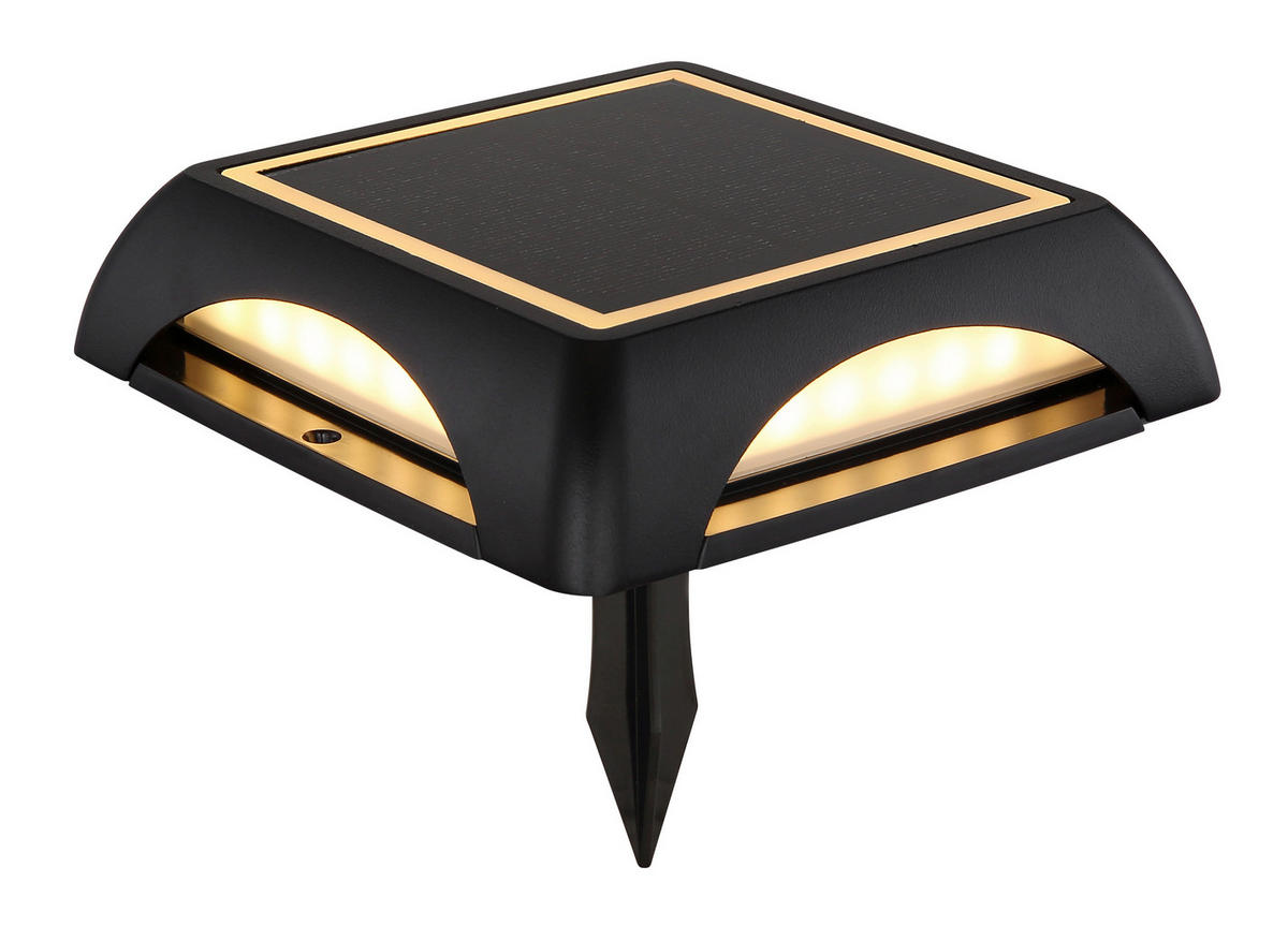 SOLARLEUCHTE  - Opal/Schwarz, Design, Kunststoff/Metall (14/14/3,6cm) - Globo