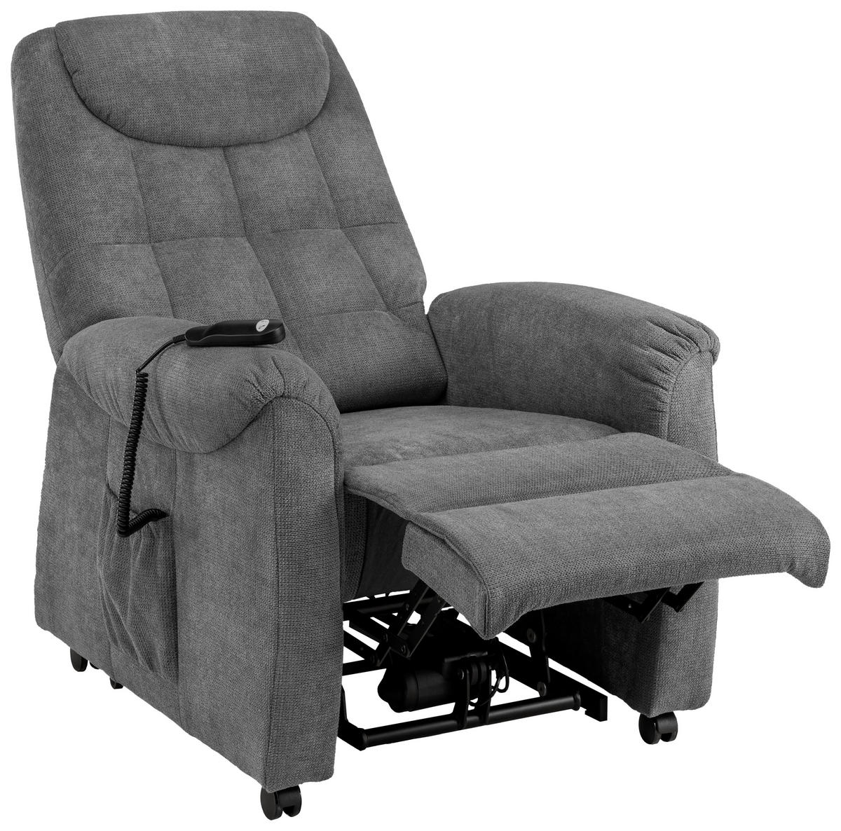 FOTELJA ZA GLEDANJE TELEVIZORA 83/113/92 cm , siva  - siva/crna, Konvencionalno, tekstil/plastika (83/113/92cm) - Xora