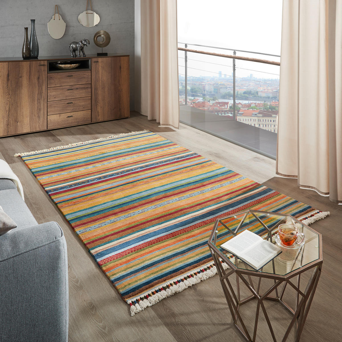 COVOR ORIENTAL  Waves of Rainbow  - multicolor, Lifestyle, textil (160/230cm) - Cazaris
