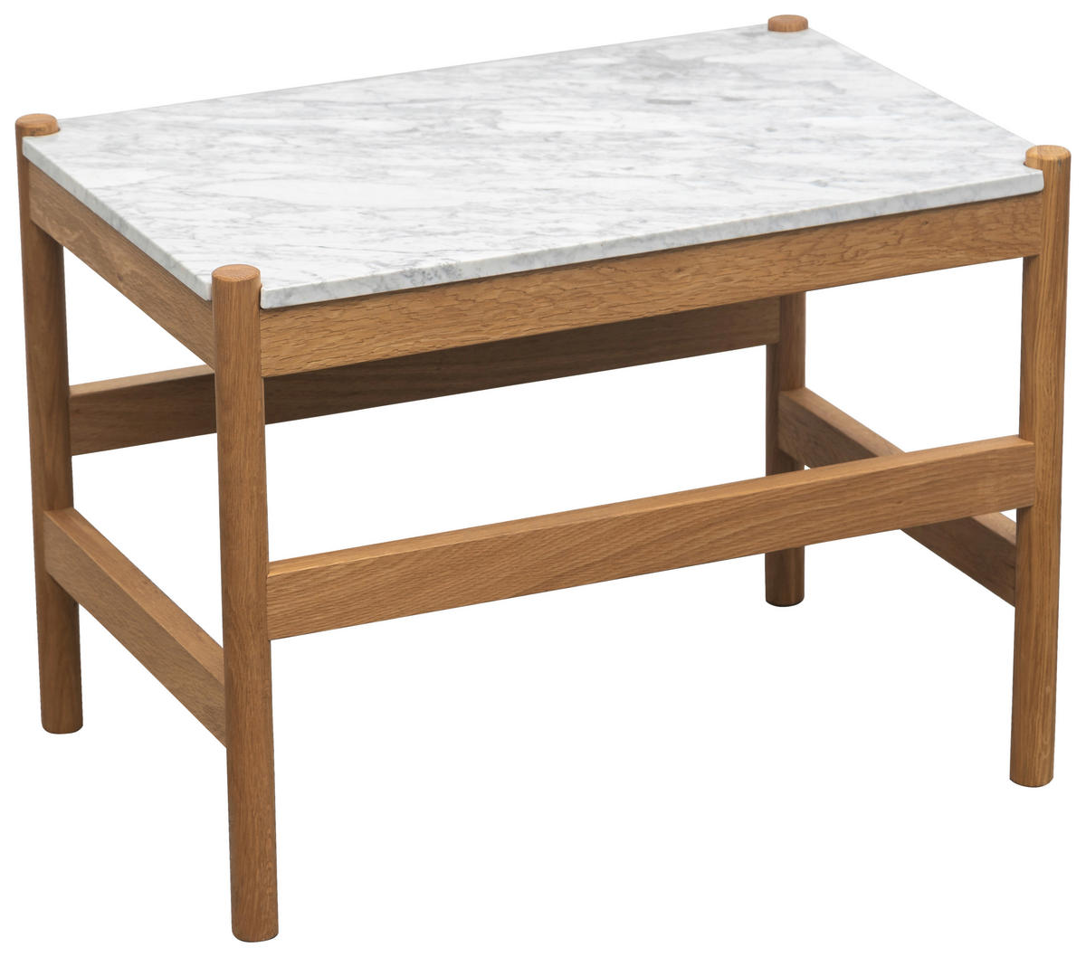KONFERENČNÍ STOLEK, přírodní barvy, bílá, dřevo, kámen, 60/42/40 cm - bílá/přírodní barvy, Moderní, dřevo/kámen (60/42/40cm) - MID.YOU