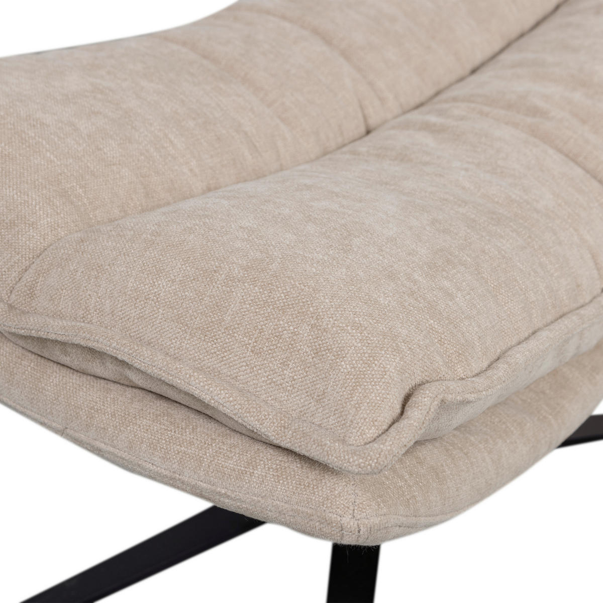 SESSELSET Kube Chenille    - Schwarz/Naturfarben, Design, Textil/Metall (77/97/69cm) - Livetastic