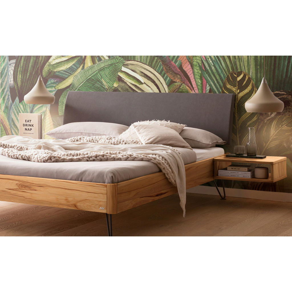 Thumbnail - Hasena Bett, Anthrazit, Buche, Dunkelgrau, Holz, Buche, massiv, Höhe ca. 22 cm, 160x200 cm, in verschiedenen Holzarten e...