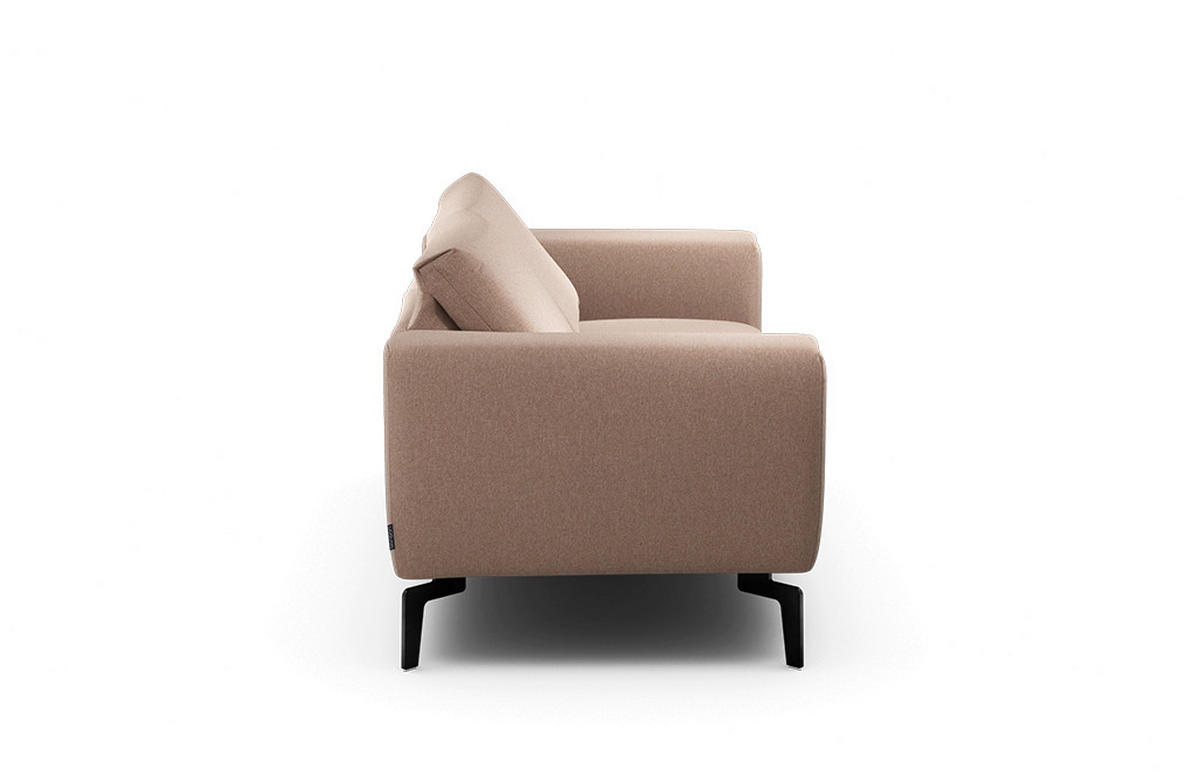 2-SITZER-SOFA Chenille Rosa  - Schwarz/Rosa, Design, Textil/Metall (180/86/86-94cm) - SENSOO
