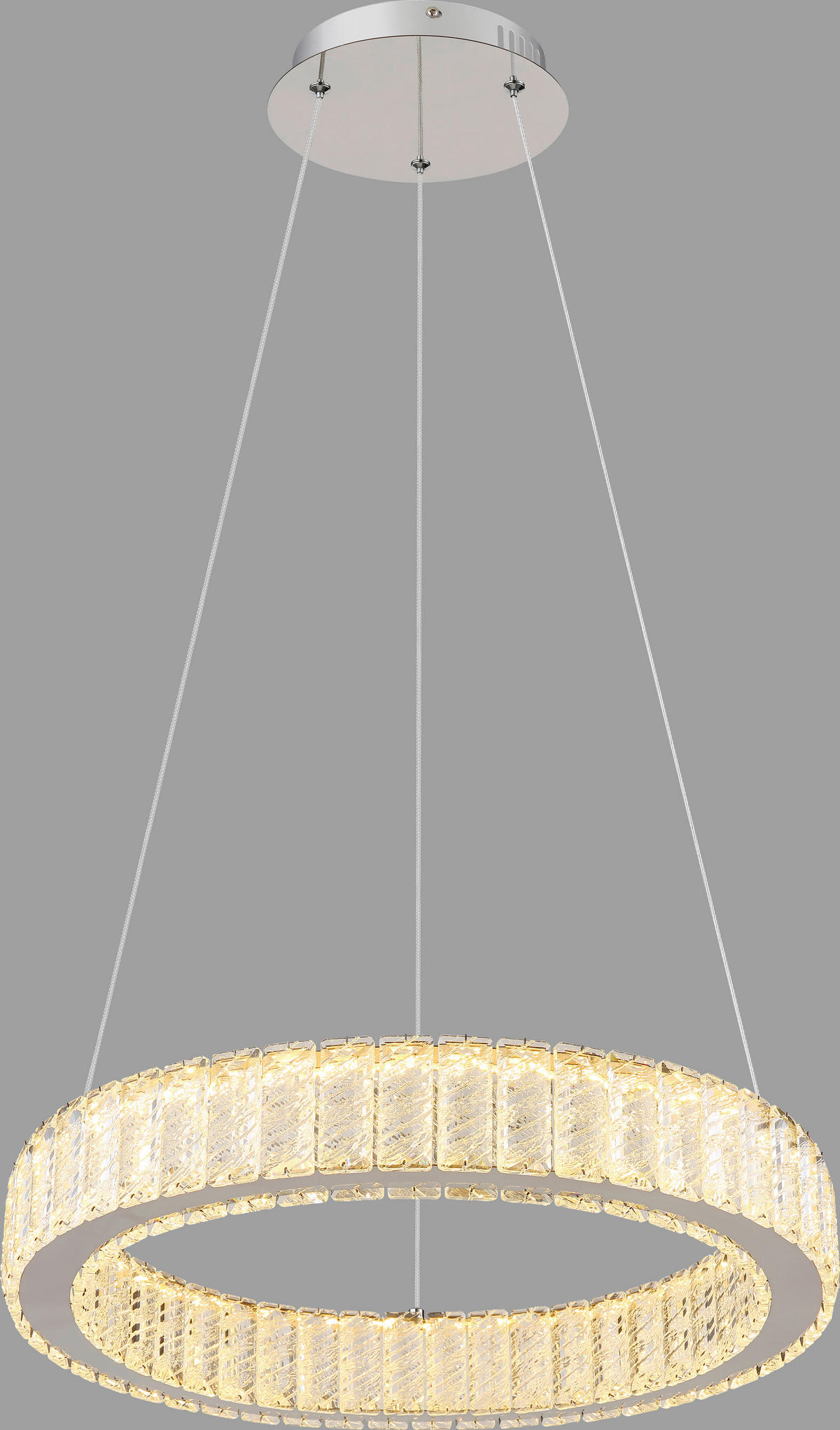 LED-HÄNGELEUCHTE 50/120 cm  - Chromfarben, KONVENTIONELL, Glas/Metall (50/120cm) - Glandor