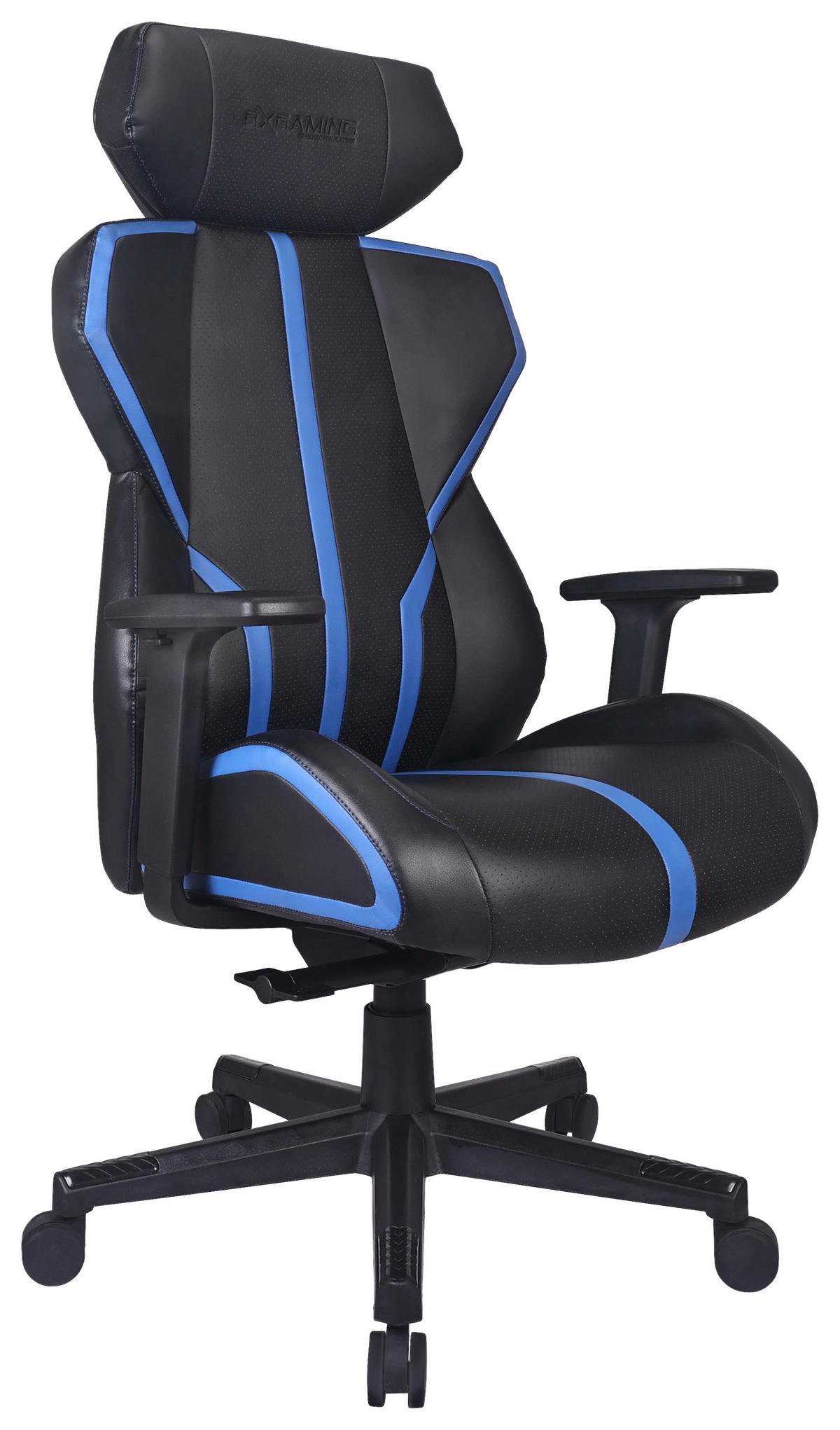 GAMINGSTUHL Blau, Schwarz Metall, Kunststoff, Textil   - Blau/Schwarz, Design, Kunststoff/Textil (69/117-125/60cm) - BX Gaming