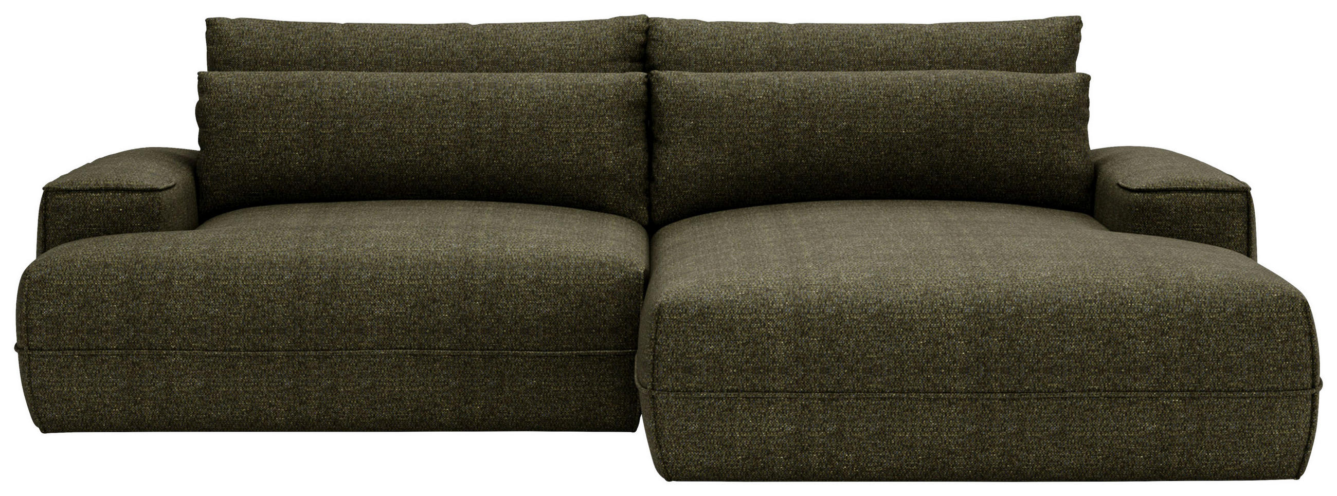 ECKSOFA Grün Struktur  - Schwarz/Grün, Design, Kunststoff/Textil (272/156cm) - Livetastic