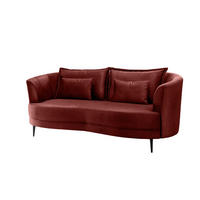 3-SITZER-SOFA in Velours Koralle  - Koralle/Schwarz, Modern, Textil/Metall (209/85/101cm) - Livetastic