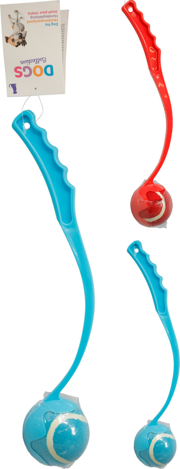 HUNDE-BALLSCHLEUDER - Blau/Rot, Basics, Kunststoff (38cm)