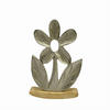 DEKOBLUME  - Silberfarben/Braun, KONVENTIONELL, Holz/Metall (16,5/24,5/3,5cm)
