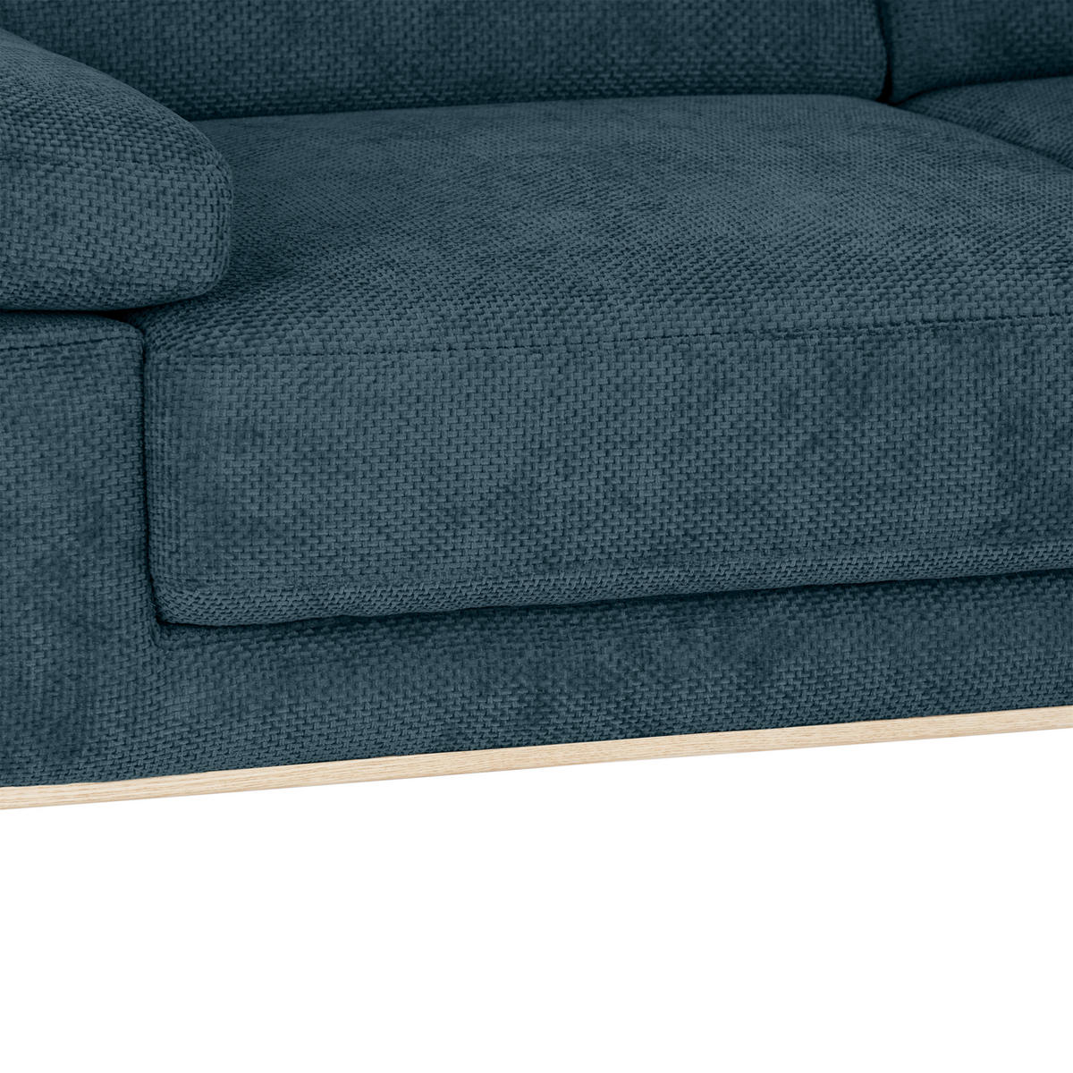 ECKSOFA in Struktur Blau  - Blau/Schwarz, Modern, Textil/Metall (283/194cm) - MID.YOU