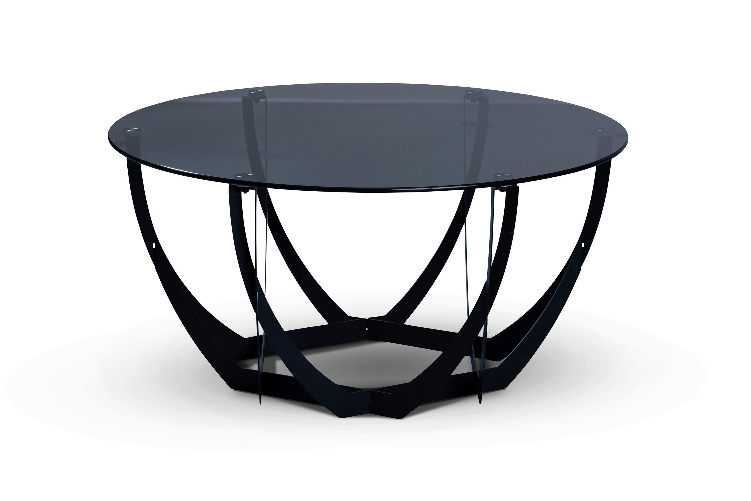 COUCHTISCH Sicherheitsglas 80/80/40 cm rund Grau, Schwarz  - Schwarz/Grau, Basics, Glas/Metall (80/80/40cm) - Xora