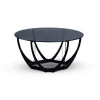 COUCHTISCH Sicherheitsglas 80/80/40 cm rund Grau, Schwarz  - Schwarz/Grau, Basics, Glas/Metall (80/80/40cm) - Xora