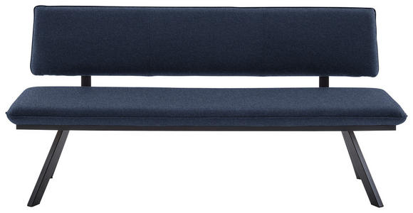 SITZBANK 180/86,5/60 cm in Schwarz, Dunkelblau - Schwarz/Dunkelblau, Design, Textil/Metall (180/86,5/60cm) - Cantus