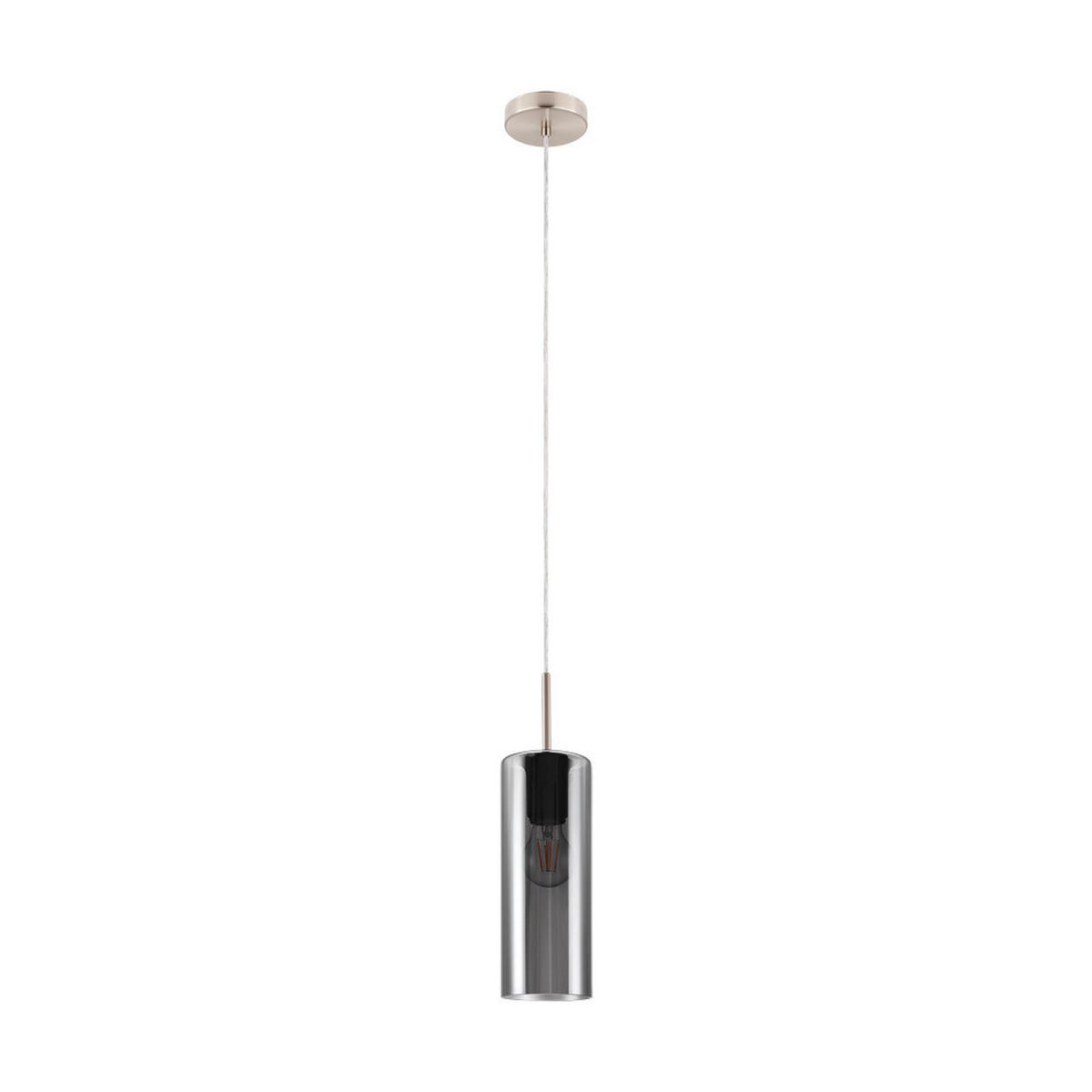 FÜGGŐLÁMPA 10/110 cm  - fekete/nikkel, Basics, Üveg/fém (10/110cm)