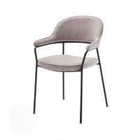 ARMLEHNSTUHL  in  - Sandfarben/Schwarz, MODERN, Textil/Metall (56,5/85/56,5cm)