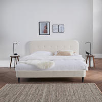 ČALÚNENÁ POSTEĽ, 180/200 cm, biela - čierna/biela, Modern, drevo/plast (180/200cm) - Livetastic