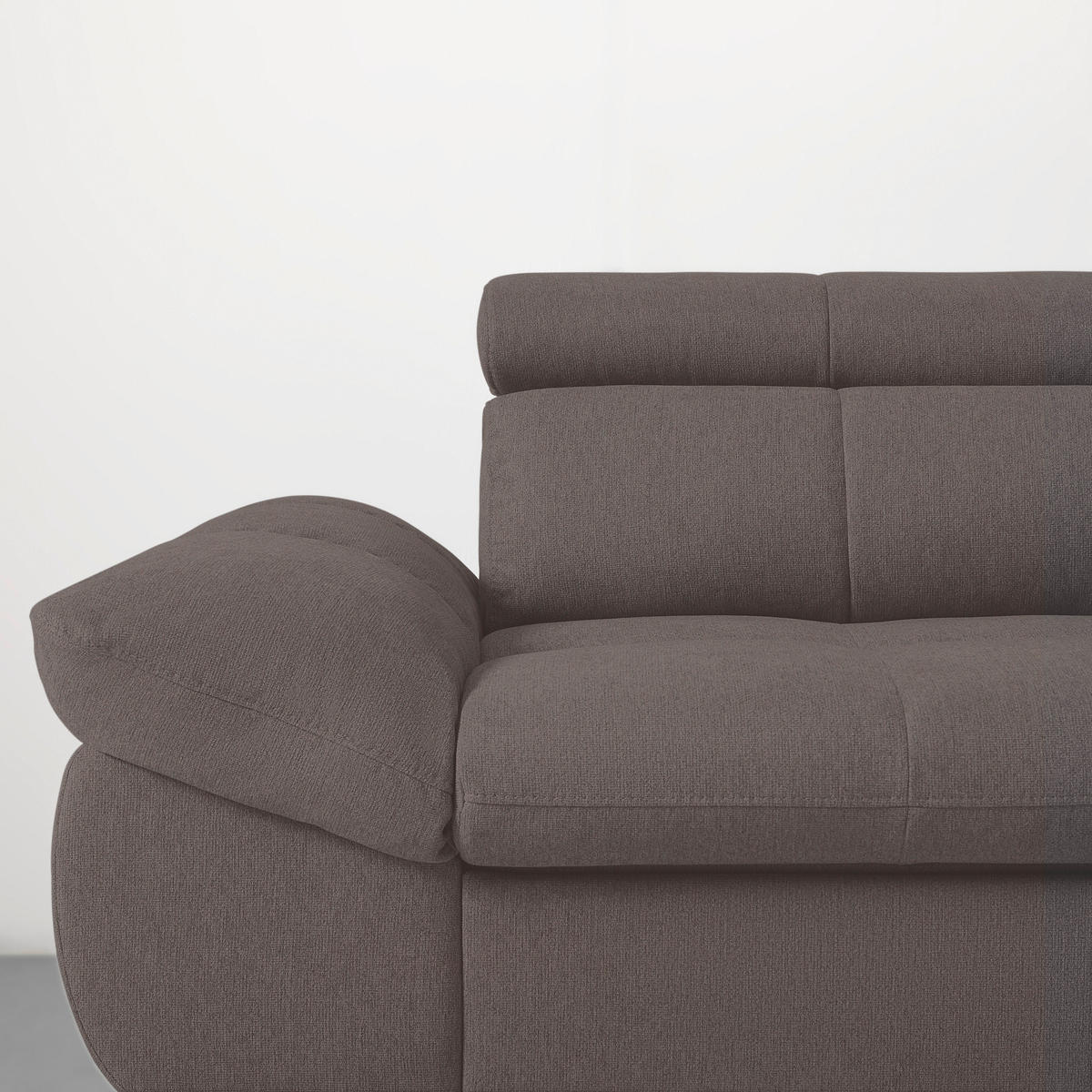 ECKSOFA in Chenille Graphitfarben  - Schwarz/Graphitfarben, Modern, Textil/Metall (296/201cm) - Livetastic