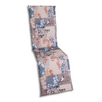 RELAXSESSELAUFLAGE Blätter  - Taupe/Blau, Basics, Textil (48/5/168cm)