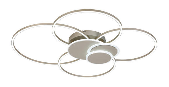 LED-DECKENLEUCHTE 90,5/81/9,5 cm   - Chromfarben/Champagner, Design, Kunststoff/Metall (90,5/81/9,5cm) - Novel