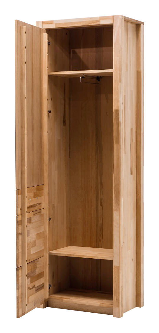 GARDEROBENSCHRANK  in 66/203/40 cm  - Silberfarben/Buchefarben, KONVENTIONELL, Holz/Metall (66/203/40cm) - MID.YOU