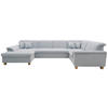 WOHNLANDSCHAFT Pastellblau Mikrofaser  - Pastellblau/Eichefarben, KONVENTIONELL, Holz/Textil (170/352/214cm) - MID.YOU