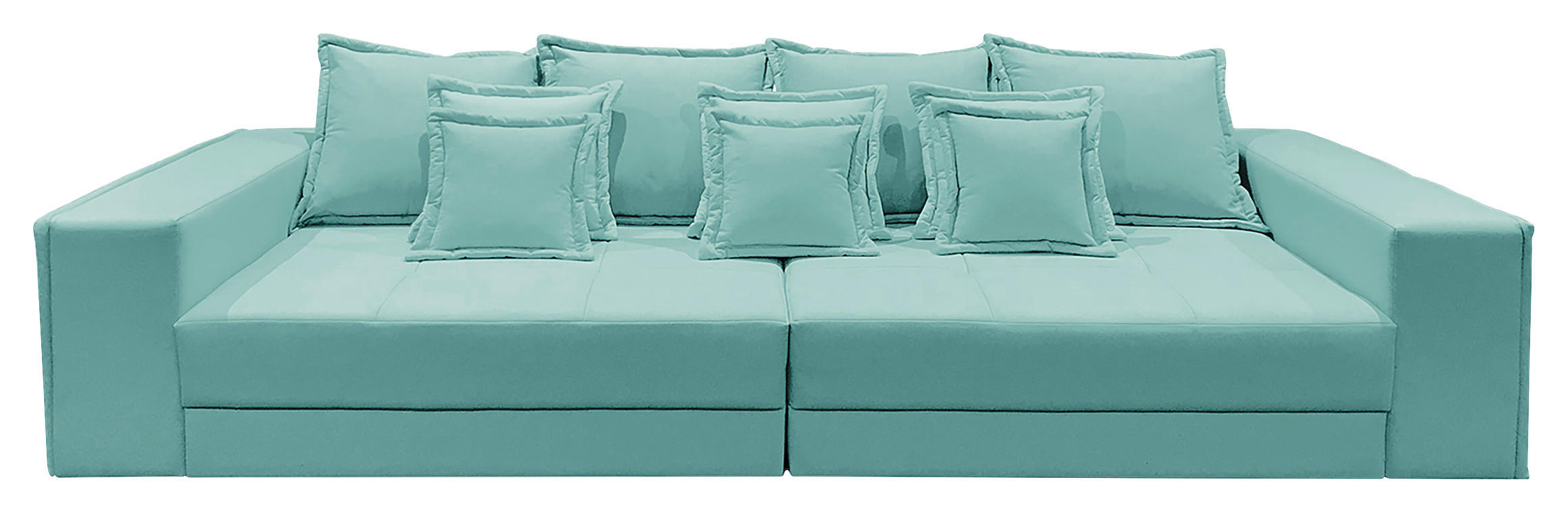 BIGSOFA in Textilgeflecht Hellblau  - Schwarz/Hellblau, Design, Kunststoff/Textil (289/85/110cm) - Livetastic