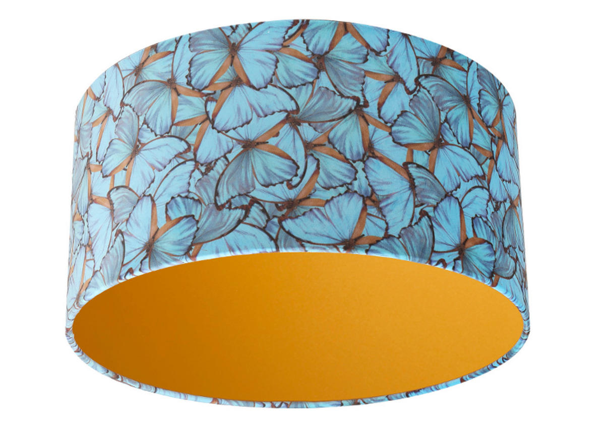 LEUCHTENSCHIRM Velour 50/25 cm  - Blau, Basics, Textil/Metall (50/25cm)