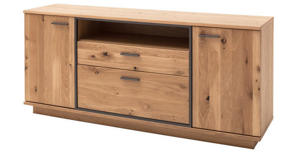 SIDEBOARD Asteiche furniert Anthrazit, Eichefarben Einlegeböden  - Eichefarben/Anthrazit, KONVENTIONELL, Holz/Holzwerkstoff (180/81/44cm) - Landscape