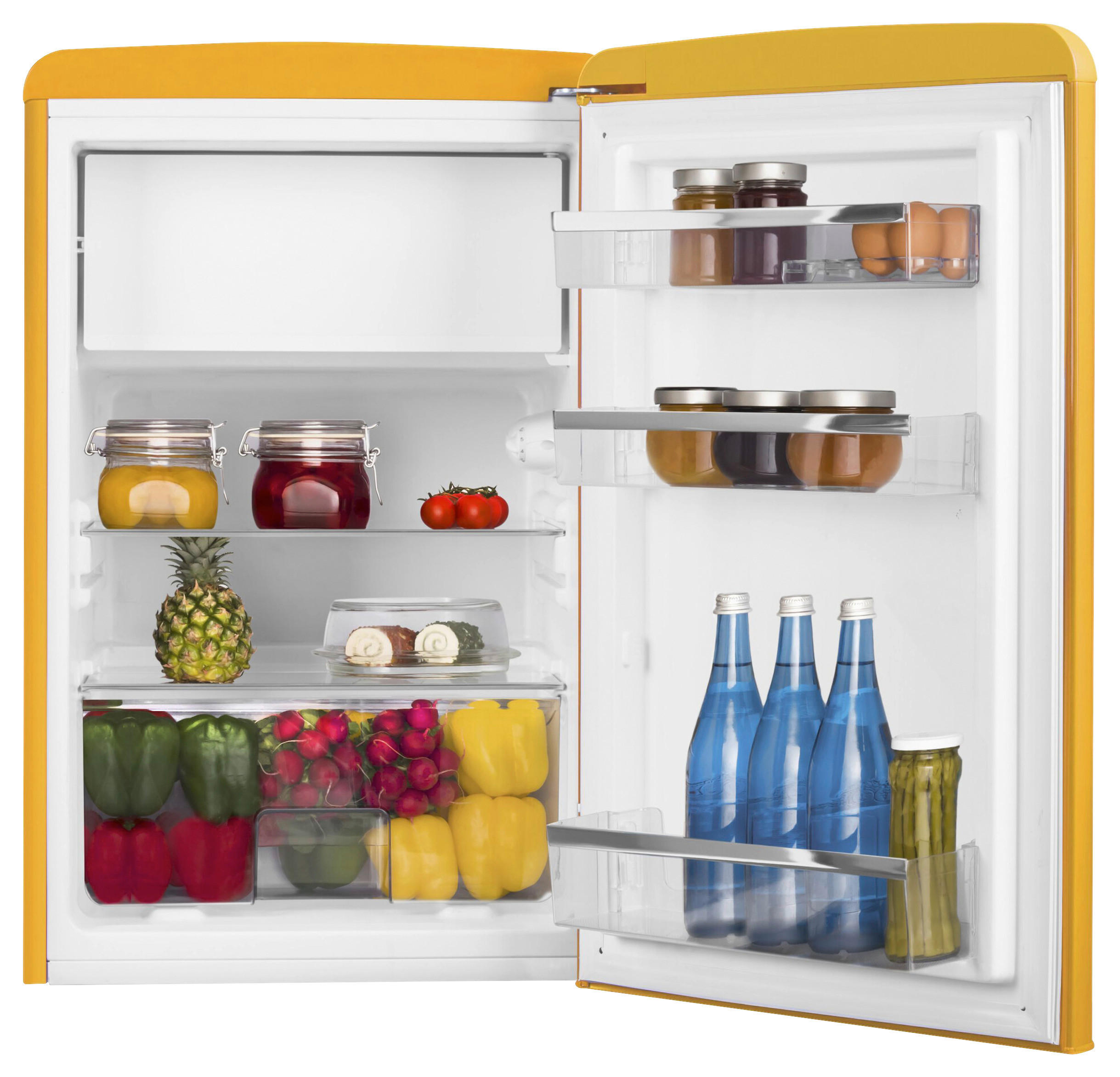 KÜHLSCHRANK 55/86/61,5 cm KS 15613 Y  - Gelb, Basics, Glas/Metall (55/86/61,5cm) - Amica