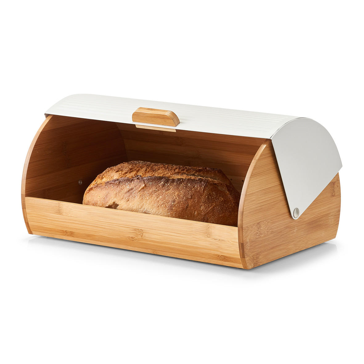 BROTKASTEN - Naturfarben/Weiß, Basics, Holz/Metall (39/27/19cm) - Zeller Present