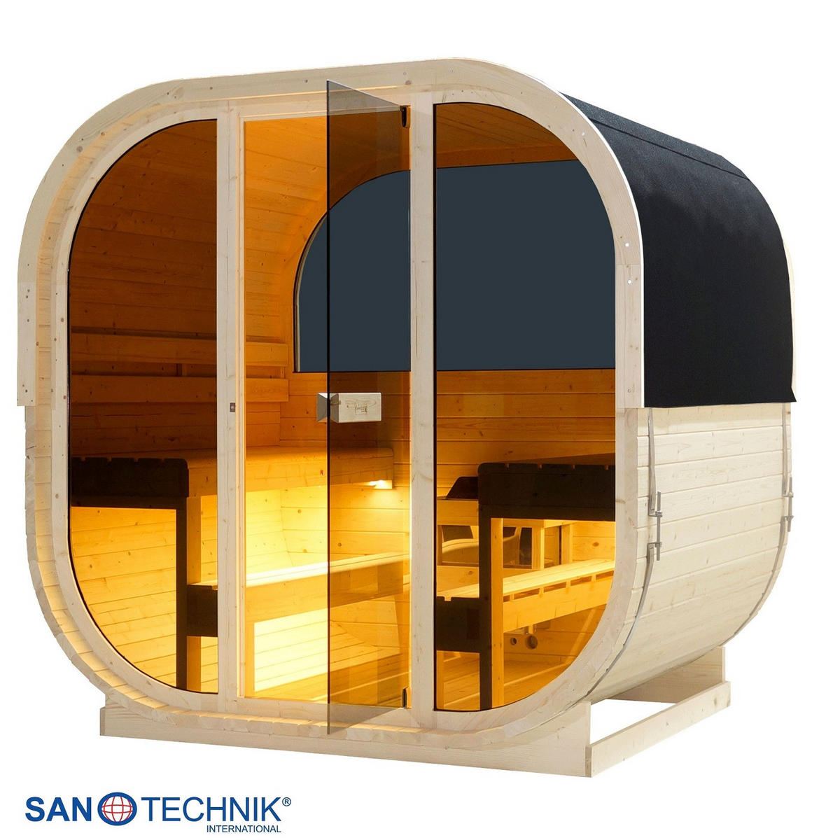 SAUNA für 6 Personen Hanko  - Fichtefarben, KONVENTIONELL, Holz (210/180/210cm) - Sanotechnik