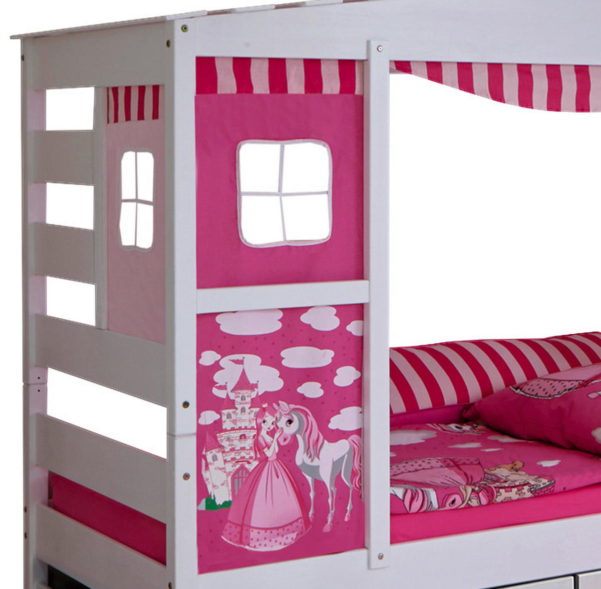 DĚTSKÁ POSTEL SE STŘÍŠKOU, 90/200 cm pink - pink, Moderní, dřevo (90/200cm) - MID.YOU