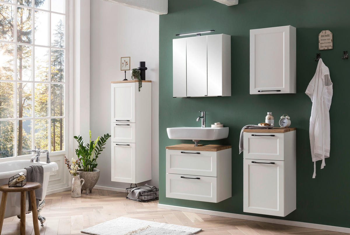 HÄNGESCHRANK 40/64/20 cm  - Schwarz/Weiß, ROMANTIK / LANDHAUS, Holzwerkstoff/Metall (40/64/20cm) - Xora