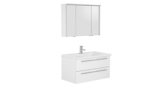 BADEZIMMER in 90 cm - Weiß, KONVENTIONELL, Holzwerkstoff/Stein (90cm) - Dieter Knoll