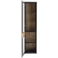 VITRINE in furniert, massiv Grau, Schwarz, Eichefarben - Eichefarben/Anthrazit, Design, Glas/Holzwerkstoff (45/201/37cm) - Novel