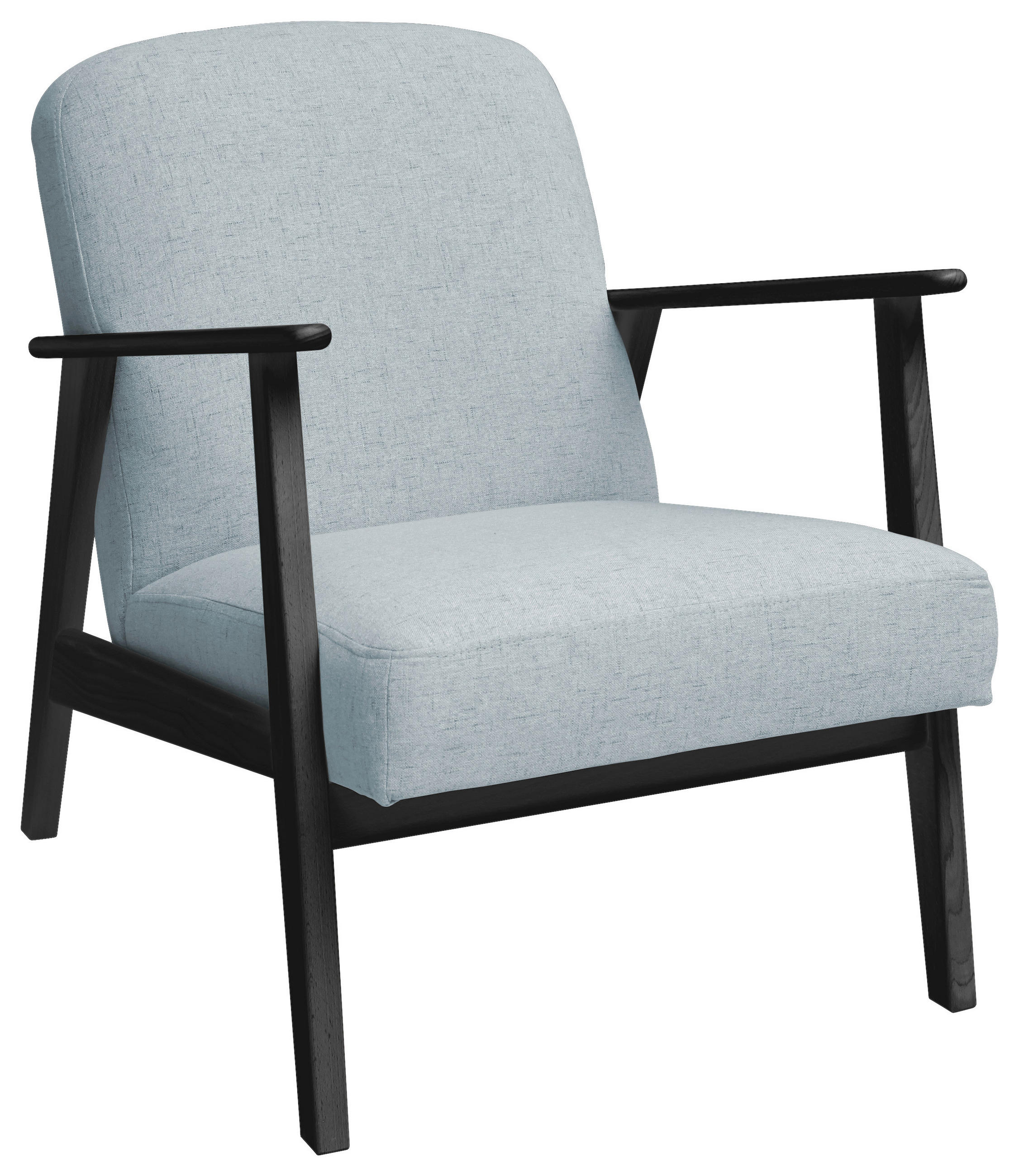 SESSEL in Webstoff Schwarz, Pastellblau  - Pastellblau/Schwarz, Natur, Holz/Textil (63/78/78cm) - Livetastic