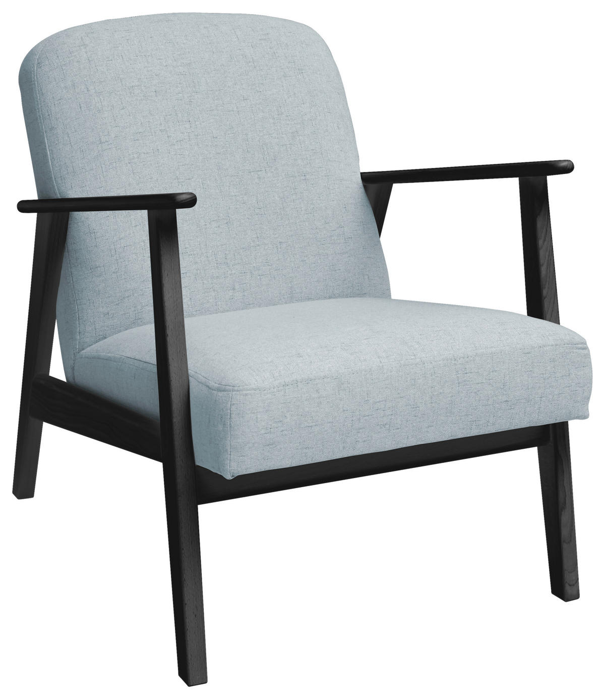 SESSEL in Webstoff Schwarz, Pastellblau  - Pastellblau/Schwarz, Natur, Holz/Textil (63/78/78cm) - Livetastic