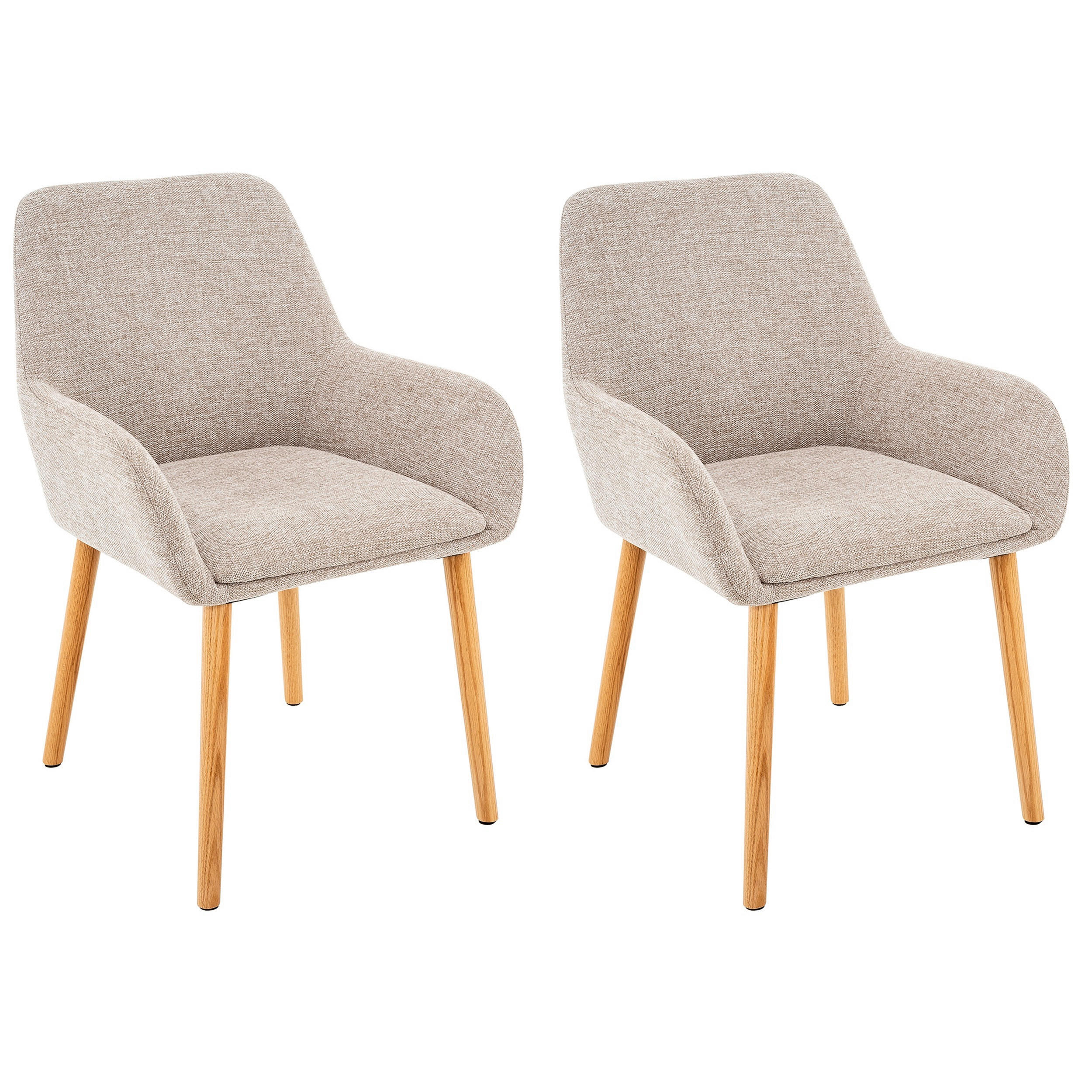 ARMLEHNSTUHL-SET 2 Stück  in Webstoff  - Beige/Naturfarben, MODERN, Holz/Textil (57/85/59cm) - MID.YOU