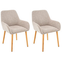 ARMLEHNSTUHL-SET 2 Stück  in Webstoff  - Beige/Naturfarben, MODERN, Holz/Textil (57/85/59cm) - MID.YOU