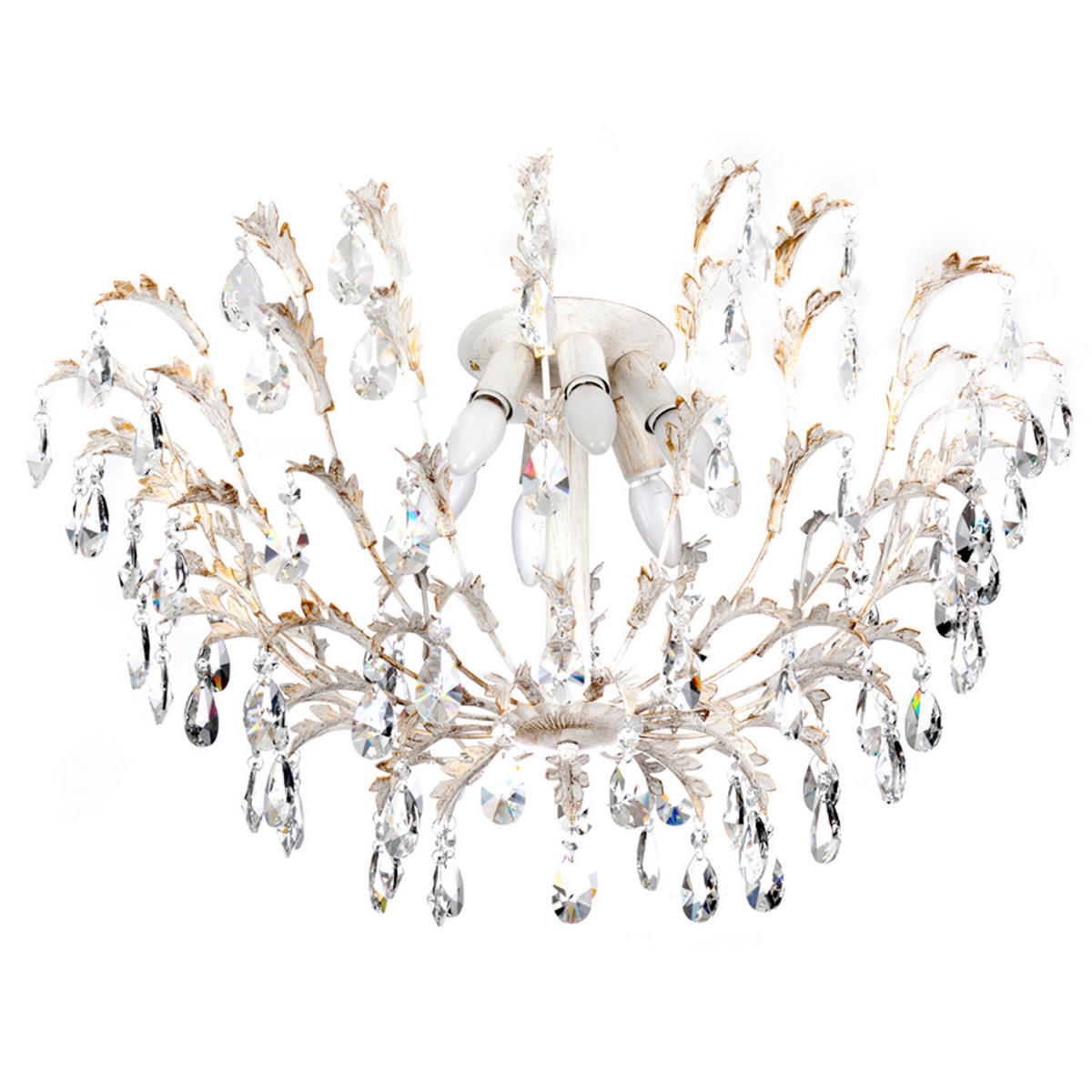 DECKENLEUCHTE  65/38 cm    - Weiß, KONVENTIONELL, Glas/Metall (65/38cm)