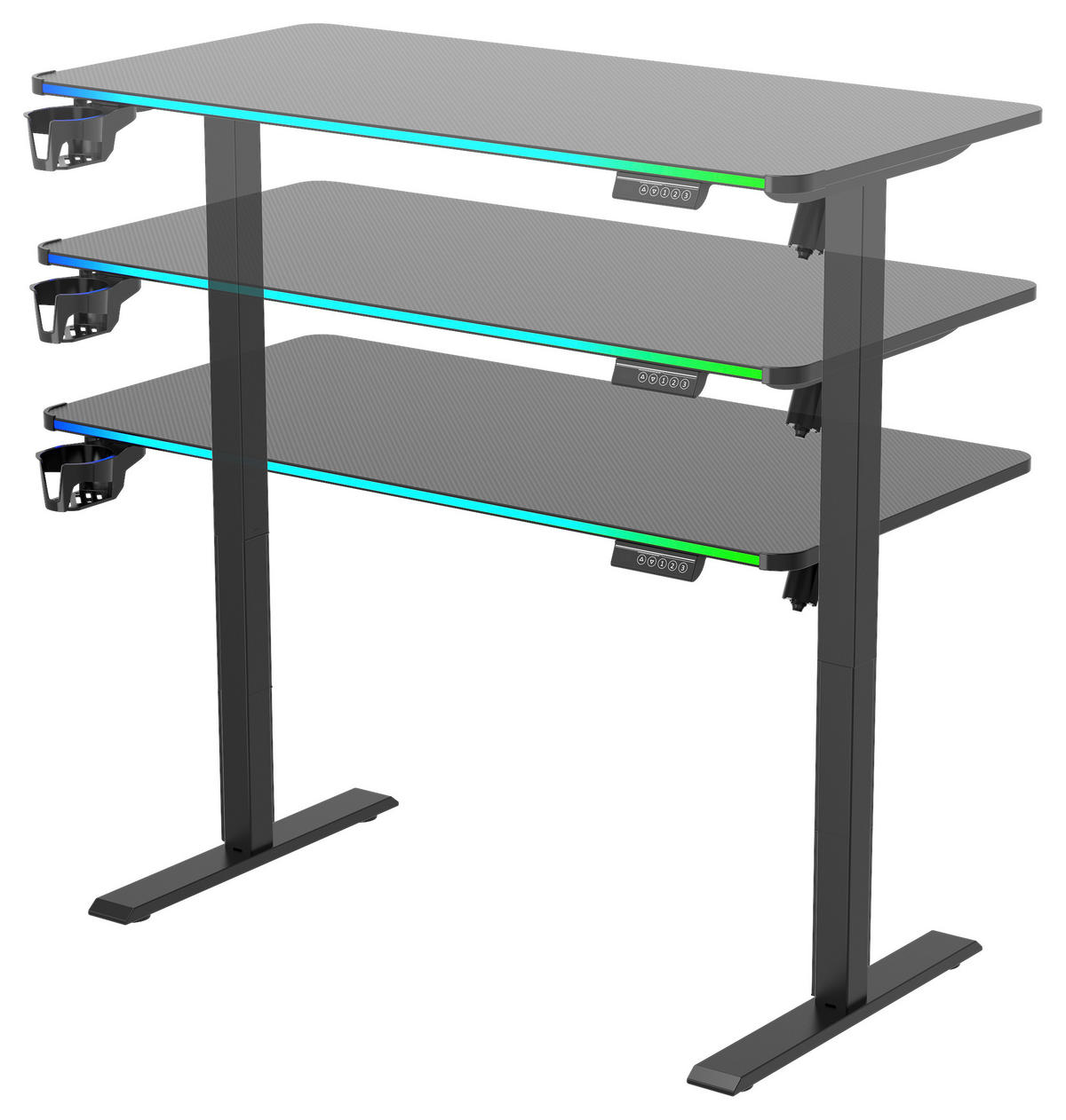 Masă De Scris, metal, plastic, material pe bază de lemn - negru, Design, plastic/metal (120/70-115/60cm) - Novel