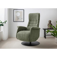 RELAXSESSEL LATINA Chenille Kopfteilverstellung, Fußteilverstellung, Rücken echt    - Dunkelgrün/Schwarz, MODERN, Textil/Metall (72/118/85-165cm) - Livetastic