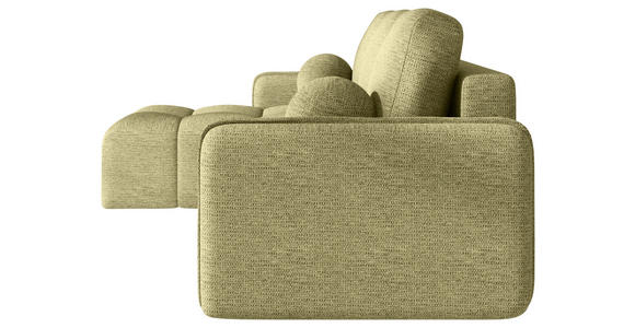 ECKSOFA Hellgrün Flachgewebe Zierkissen, Rückenkissen, Bettkasten, Schlaffunktion, Rücken echt, Liegefläche im Originalstoff  - Schwarz/Hellgrün, MODERN, Kunststoff/Textil (142/240cm) - Carryhome