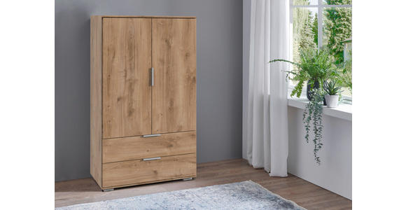 HIGHBOARD 81/140/40 cm  - Plankeneiche/Silberfarben, KONVENTIONELL, Holzwerkstoff/Kunststoff (81/140/40cm) - Carryhome