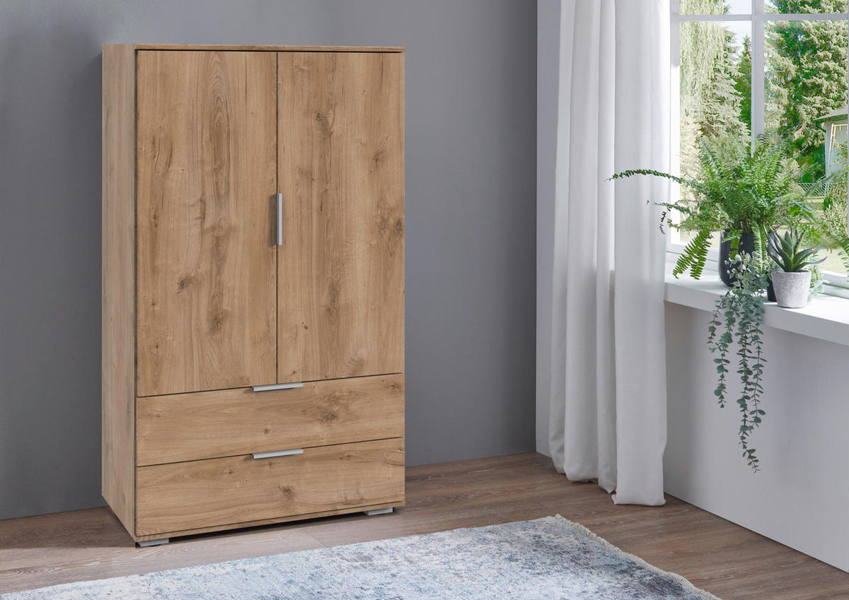 HIGHBOARD  in 81/140/40 cm  - Plankeneiche/Silberfarben, Konventionell, Holzwerkstoff/Kunststoff (81/140/40cm) - Carryhome